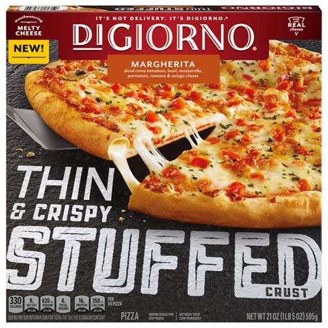 How much fat is in margarita stuffed crust pizza - calories, carbs, nutrition