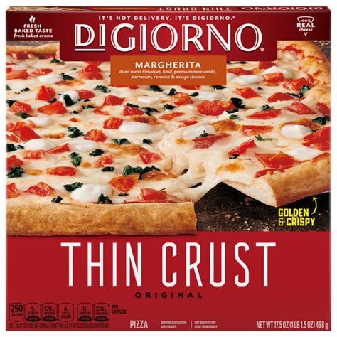 How much fat is in margherita thin & crispy pizza - calories, carbs, nutrition