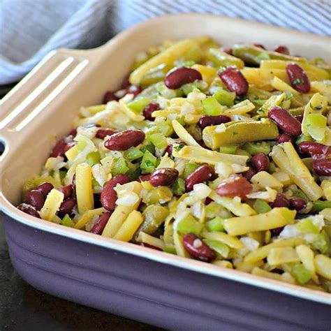How much fat is in marinated bean salad, green and wax beans - calories, carbs, nutrition