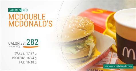 How much fat is in mcdouble - calories, carbs, nutrition