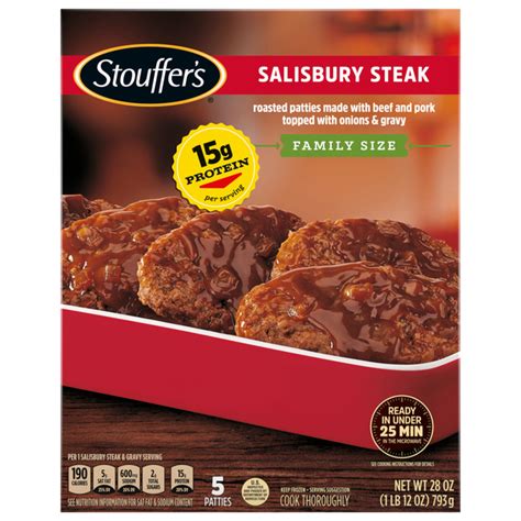 How much fat is in meals - salisbury steak & garlic mashed potatoes - calories, carbs, nutrition