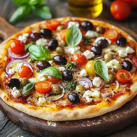 How much fat is in mediterranean pizza - calories, carbs, nutrition