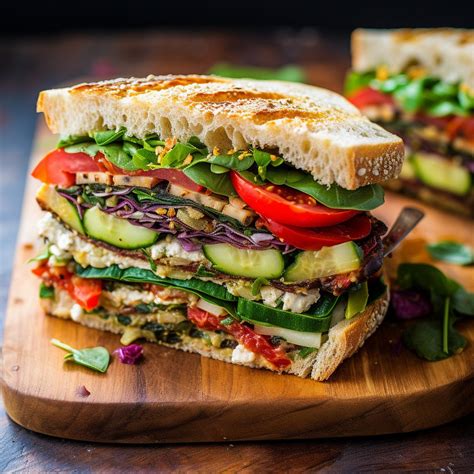 How much fat is in mediterranean vegetable sandwich - calories, carbs, nutrition