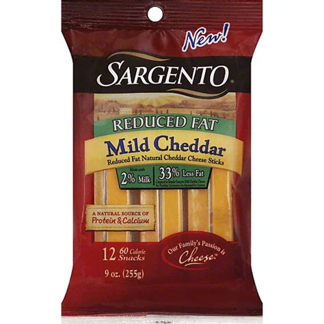 How much fat is in mild cheddar cheese snack sticks - calories, carbs, nutrition