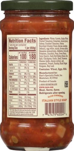 How much fat is in minestrone soup 16 oz - calories, carbs, nutrition