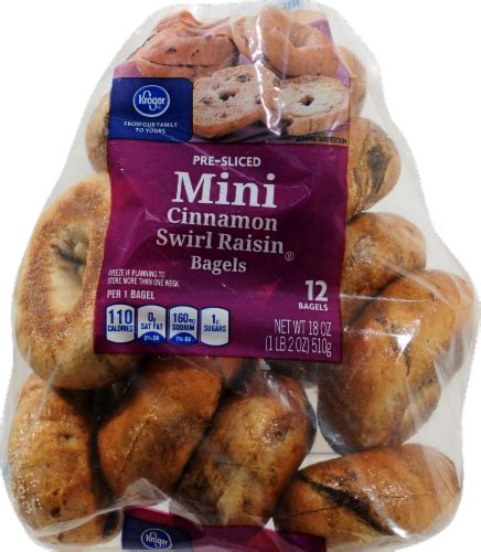 How much fat is in mini bagels-cinnamon raisin - calories, carbs, nutrition