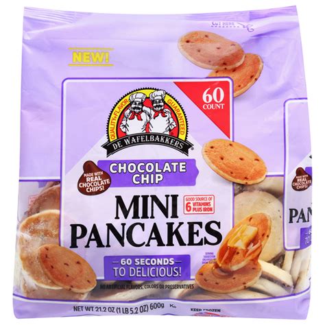 How much fat is in mini chocolate chip pancakes - calories, carbs, nutrition