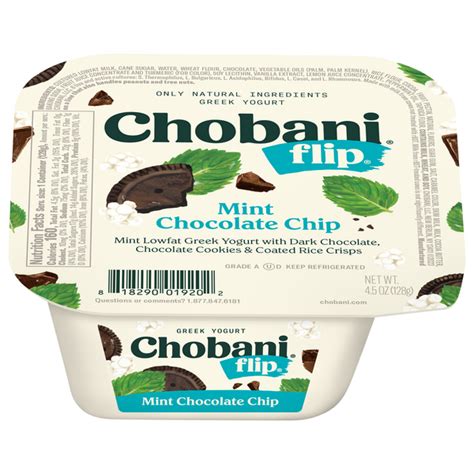 How much fat is in mint chocolate chip 45 g - calories, carbs, nutrition