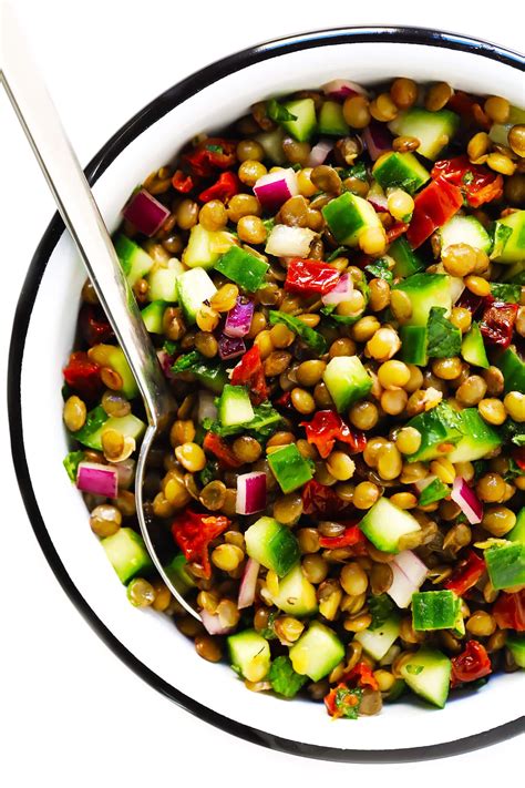 How much fat is in minted lentil salad (35992.17) - calories, carbs, nutrition