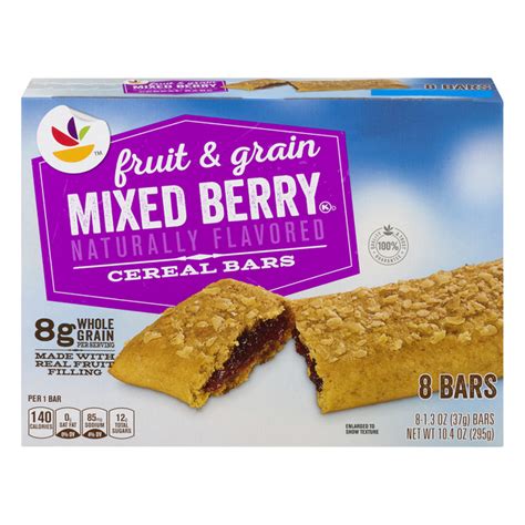 How much fat is in mixed berry cereal bar - calories, carbs, nutrition