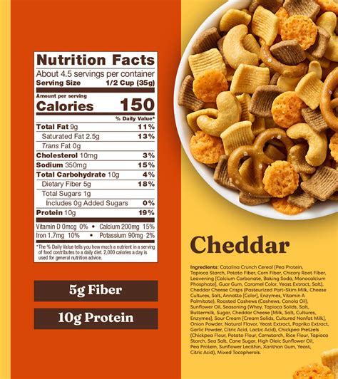 How much fat is in mixers - snack mix - cheddar - calories, carbs, nutrition