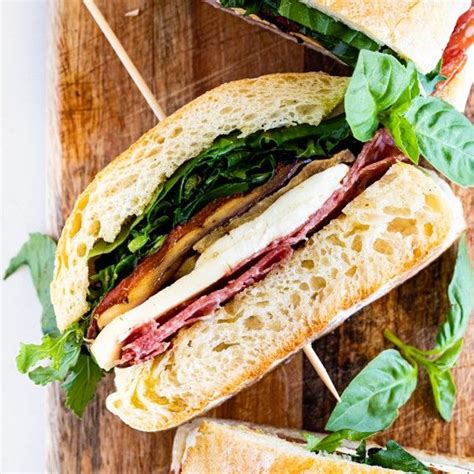 How much fat is in mozzarella eggplant ciabatta sandwich - calories, carbs, nutrition