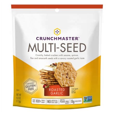 How much fat is in multi-seed roasted garlic crackers (14 crackers) - calories, carbs, nutrition