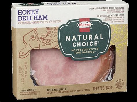 How much fat is in natural choice honey deli ham - calories, carbs, nutrition
