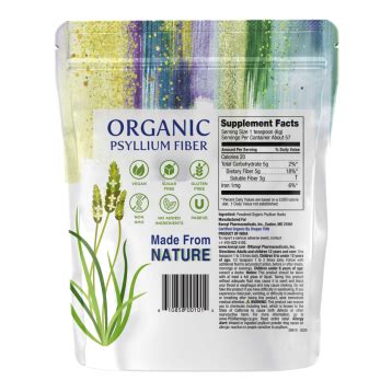 How much fat is in natural psyllium fiber - calories, carbs, nutrition