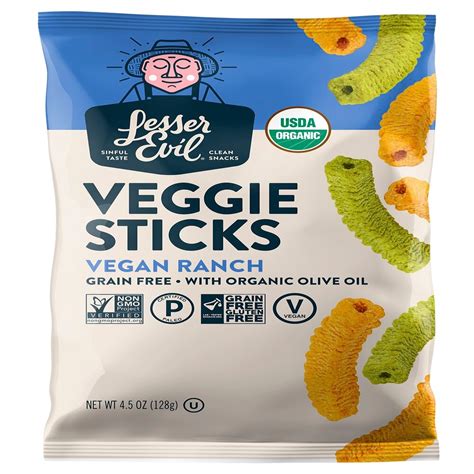 How much fat is in natural vegetable sticks - calories, carbs, nutrition