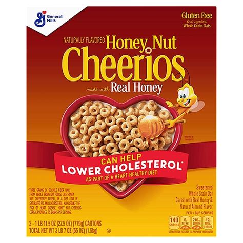 How much fat is in naturally flavored honey nut cheerios - calories, carbs, nutrition