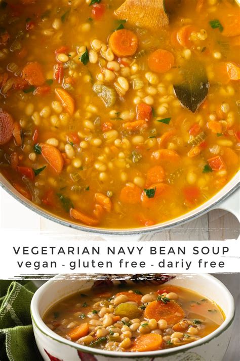 How much fat is in navy bean soup, vegetarian - calories, carbs, nutrition