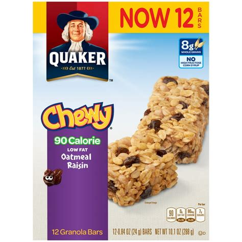 How much fat is in oatmeal raisin chewy bar - calories, carbs, nutrition