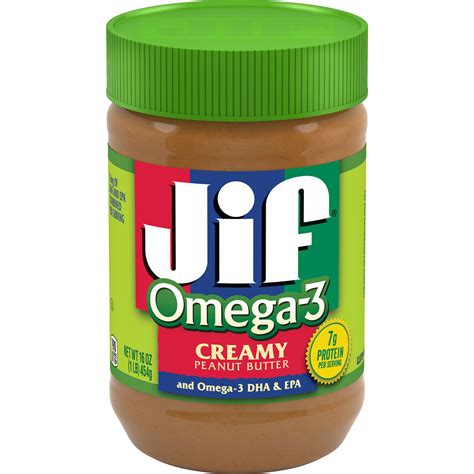 How much fat is in omega 3 creamy peanut butter - calories, carbs, nutrition