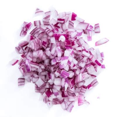 How much fat is in onion red diced 1/4