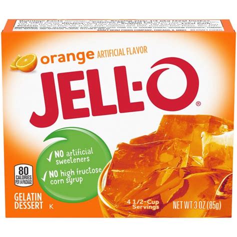 How much fat is in orange gelatin (37.1) - calories, carbs, nutrition