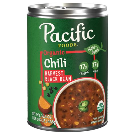 How much fat is in organic black bean chili - calories, carbs, nutrition