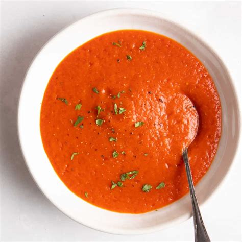 How much fat is in organic roasted red pepper and tomato soup - calories, carbs, nutrition