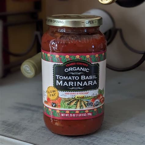 How much fat is in organic tomato basil marinara - calories, carbs, nutrition
