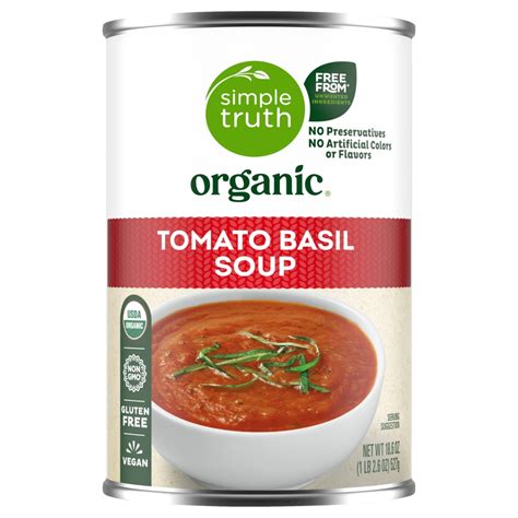 How much fat is in organic tomatoe basil soup - calories, carbs, nutrition