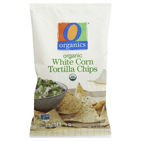 How much fat is in organic white corn tortilla chips - calories, carbs, nutrition