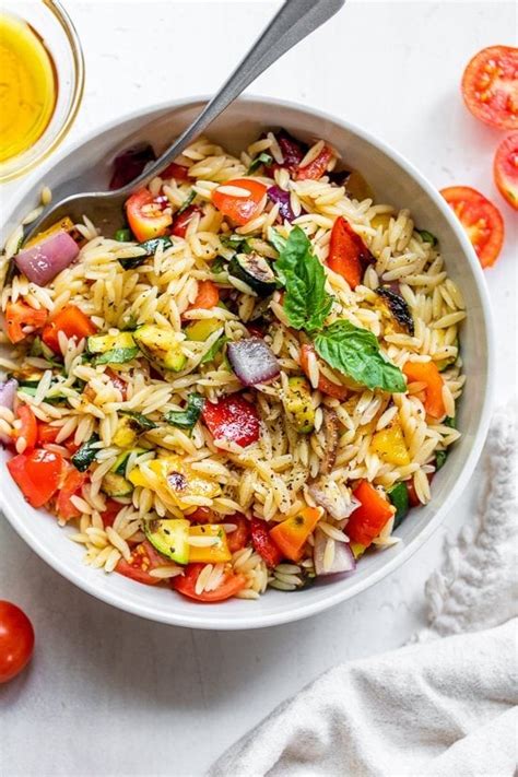 How much fat is in orzo salad with vegetables & herbs - calories, carbs, nutrition