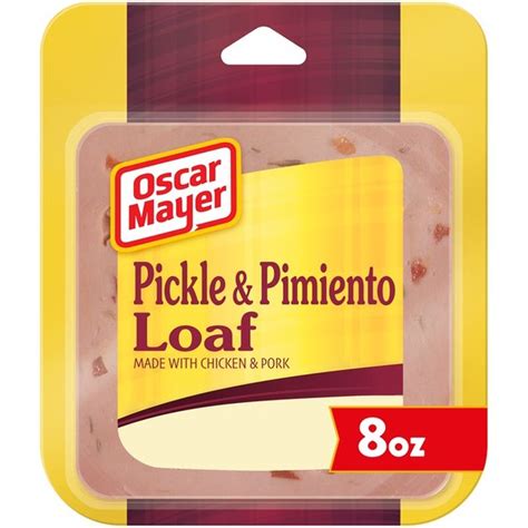 How much fat is in oscar mayer, pickle pimiento loaf (with chicken) - calories, carbs, nutrition