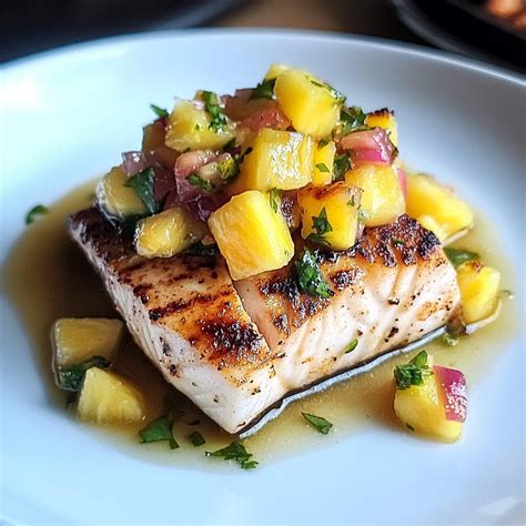 How much fat is in pan seared mahi with grilled pineapple salsa - calories, carbs, nutrition