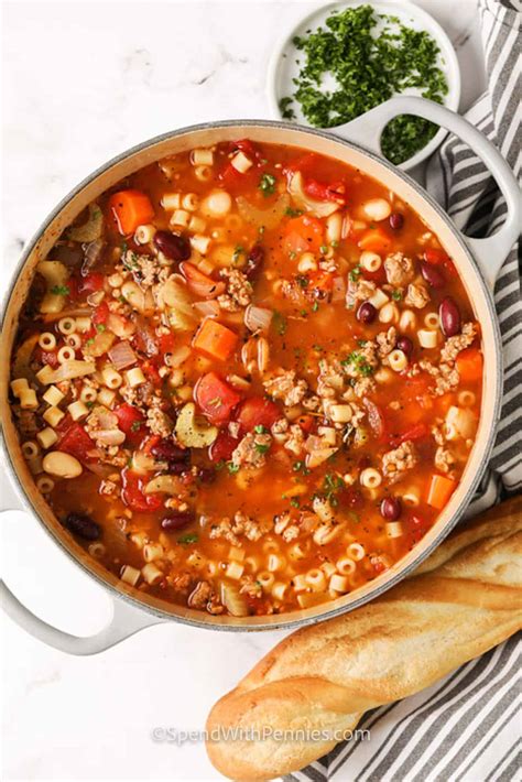 How much fat is in pasta fagioli with sausage soup (24775.3) - calories, carbs, nutrition