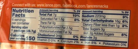 How much fat is in pb'nj sandwich crackers - calories, carbs, nutrition
