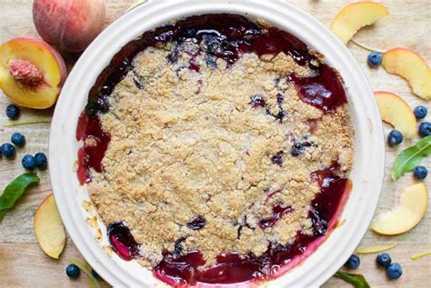 How much fat is in peach blueberry crumble, vegetarian - calories, carbs, nutrition