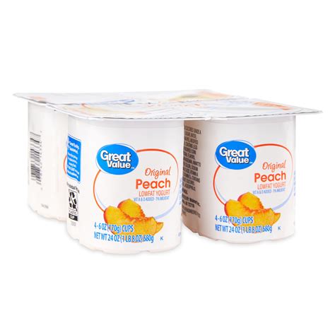 How much fat is in peach yogurt - calories, carbs, nutrition