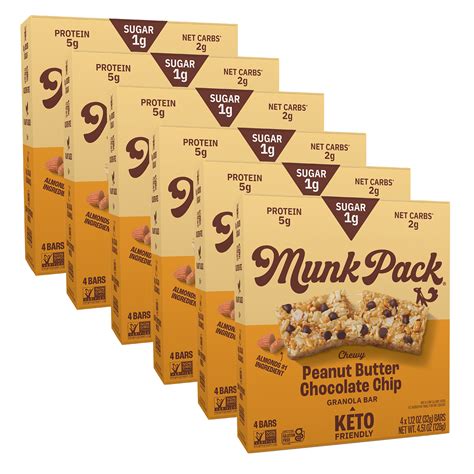 How much fat is in peanut butter chocolate chip granola bar - calories, carbs, nutrition