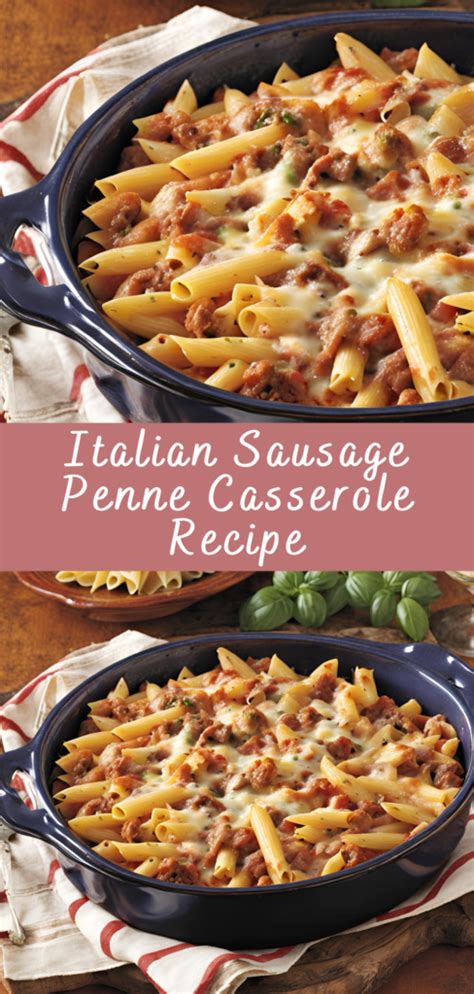 How much fat is in penne with italian sausage casserette - calories, carbs, nutrition