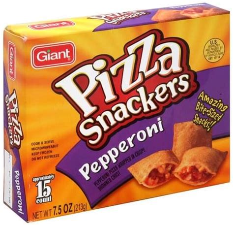 How much fat is in pepperoni pizza snackers - calories, carbs, nutrition