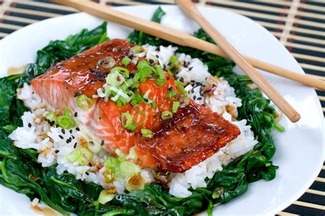 How much fat is in pineapple glazed salmon over vegetable fried rice - calories, carbs, nutrition