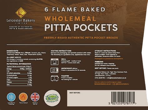How much fat is in pitta wholemeal - calories, carbs, nutrition