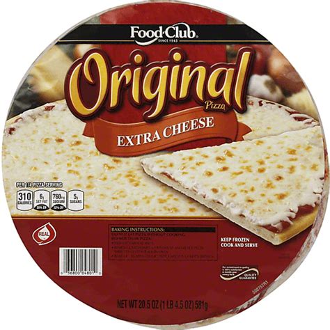 How much fat is in pizza - original extra cheese - calories, carbs, nutrition