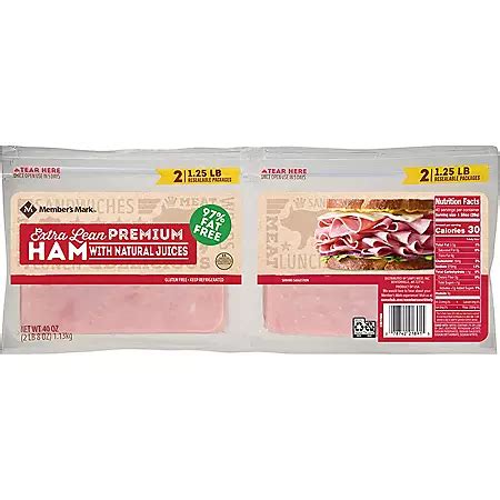 How much fat is in premium ham - calories, carbs, nutrition