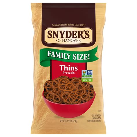 How much fat is in pretzel thins - calories, carbs, nutrition