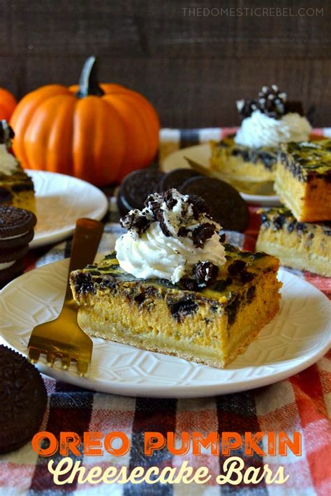 How much fat is in pumpkin cheesecake squares with oreo - calories, carbs, nutrition