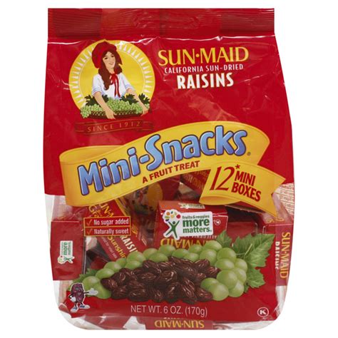 How much fat is in raisins-mini box - calories, carbs, nutrition