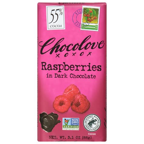 How much fat is in raspberry dark chocolate - calories, carbs, nutrition