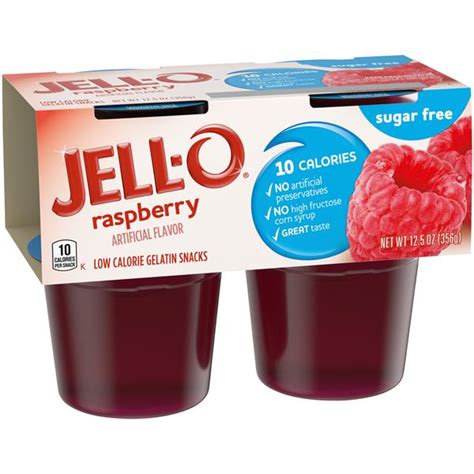 How much fat is in raspberry jell-o cup - calories, carbs, nutrition